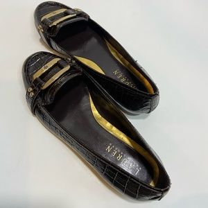 Lauren Ralph Lauren Leather croc embossed loafers